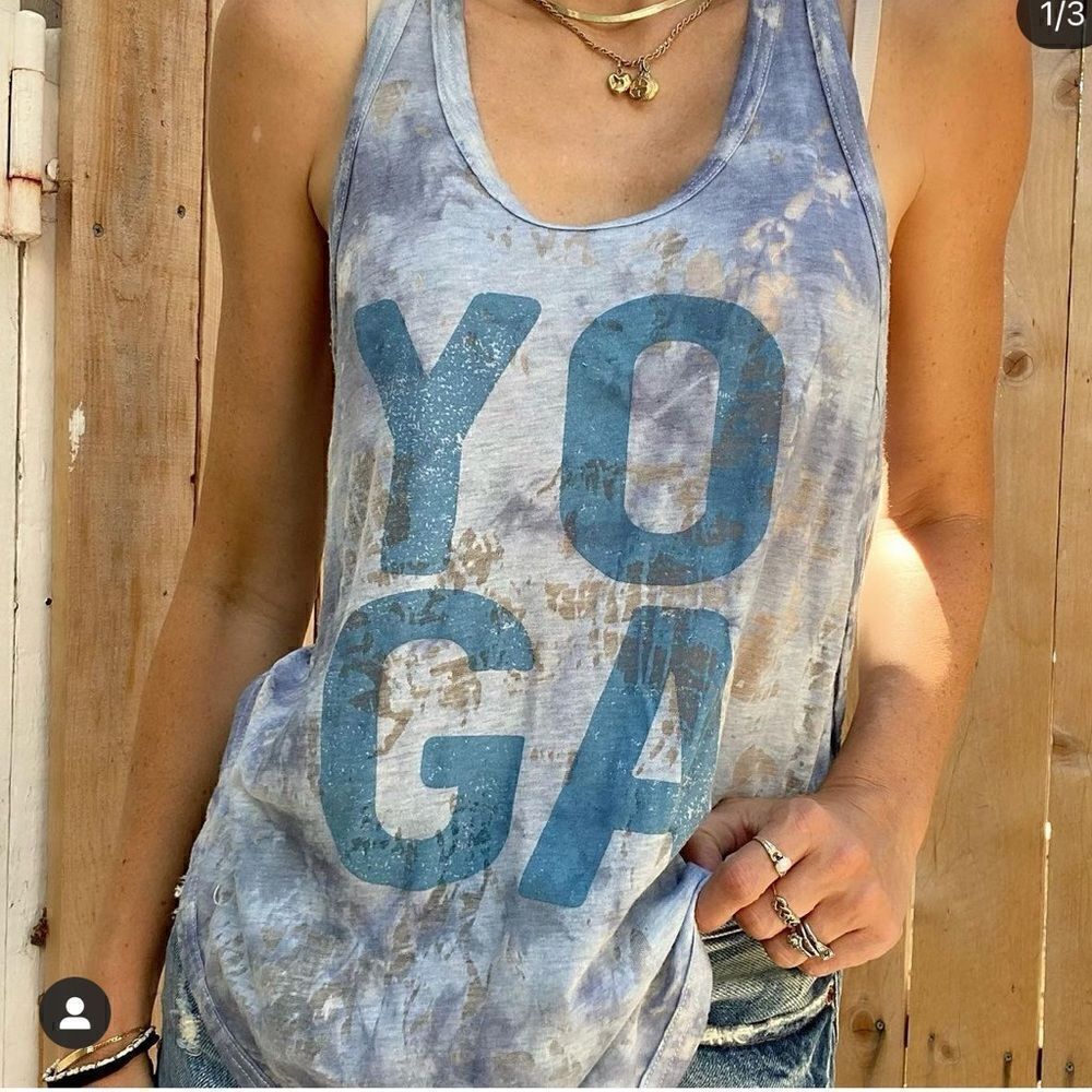 Alo Side Slit Graphic Racerback tie dyed Yoga Tank Size S